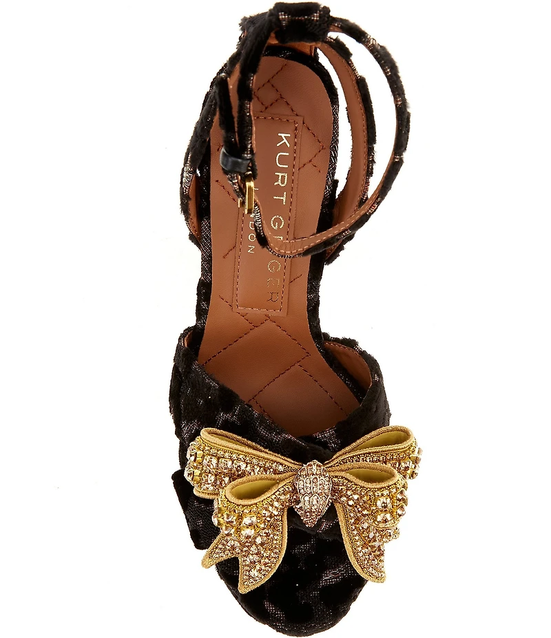 Kurt Geiger London Crystal Embellished Bow Platform Dress Sandals