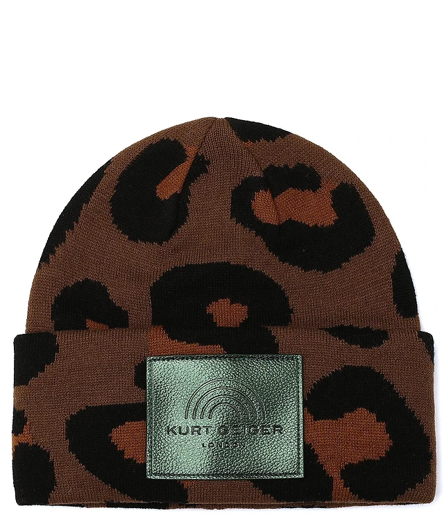 Kurt Geiger London Leopard Cuffed Beanie at Hamilton Place  display picture 3