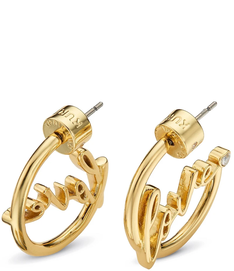 Kurt Geiger London Love Script Hoop Earrings