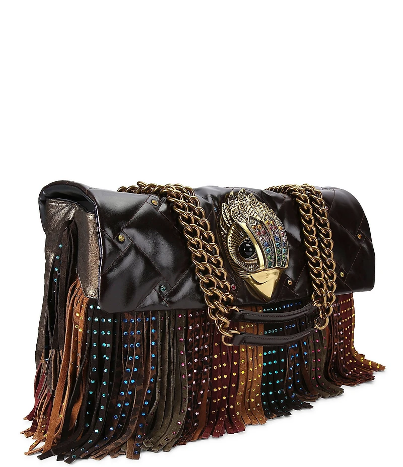 Kurt Geiger London Macro Kensington Embellished Fringe Shoulder Bag