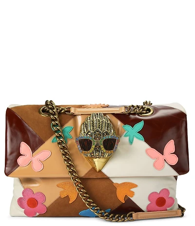 Kurt Geiger London Macro Kensington Leather Sunglass Eagle Head Butterfly Floral Crossbody Shoulder Bag