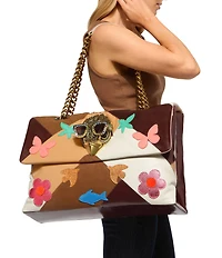 Kurt Geiger London Macro Kensington Leather Sunglass Eagle Head Butterfly Floral Crossbody Shoulder Bag