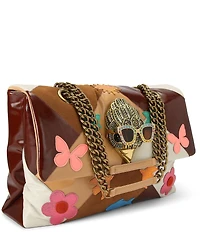 Kurt Geiger London Macro Kensington Leather Sunglass Eagle Head Butterfly Floral Crossbody Shoulder Bag