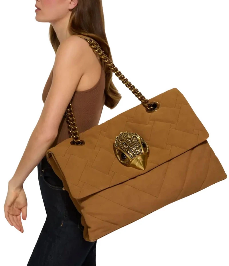 Kurt Geiger London Macro Kensington Suede Crossbody Shoulder Bag