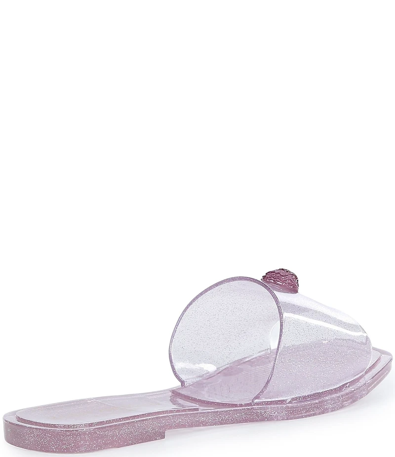Kurt Geiger London Maddison Glitter Jelly Logo Ornament Slide Sandals