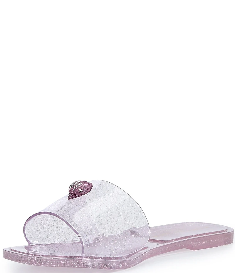 Kurt Geiger London Maddison Glitter Jelly Logo Ornament Slide Sandals