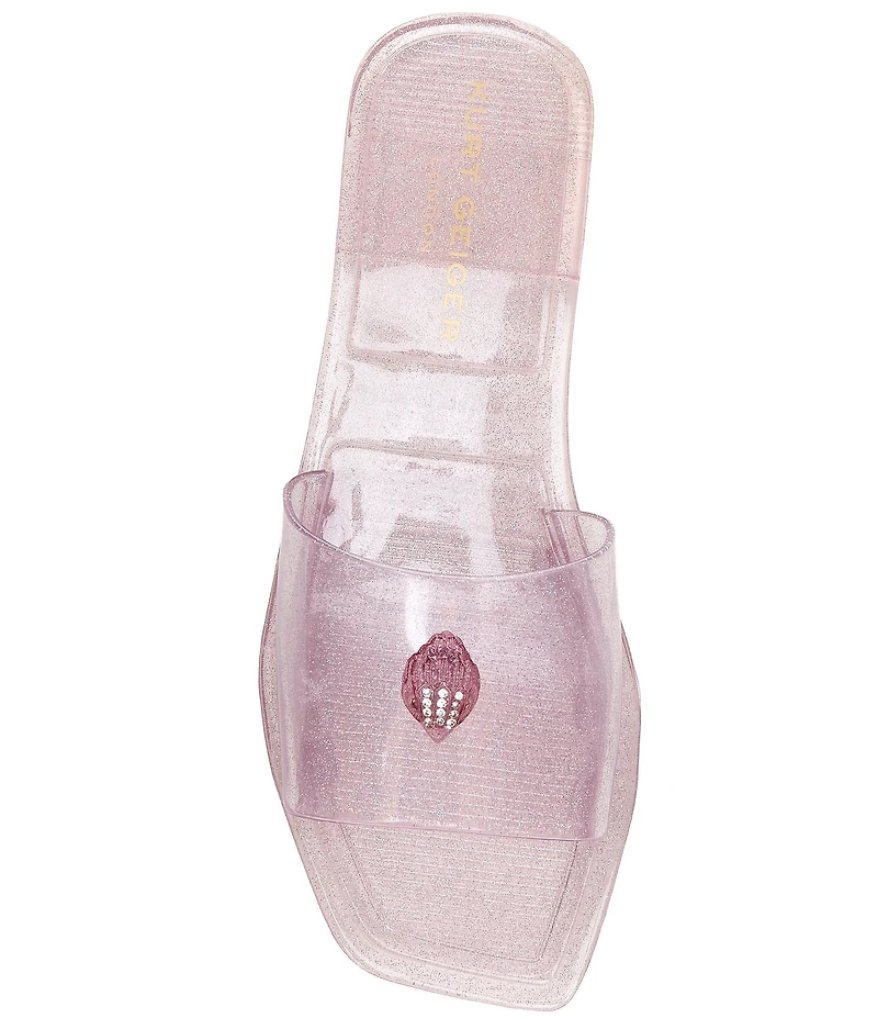Kurt Geiger London Maddison Glitter Jelly Logo Ornament Slide Sandals