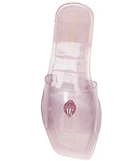 Kurt Geiger London Maddison Glitter Jelly Logo Ornament Slide Sandals