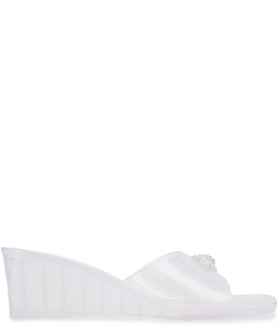 Kurt Geiger London Maddison Jelly Logo Ornament Wedge Slide Sandals