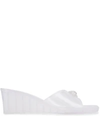 Kurt Geiger London Maddison Jelly Logo Ornament Wedge Slide Sandals