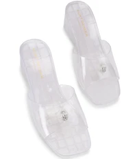 Kurt Geiger London Maddison Jelly Logo Ornament Wedge Slide Sandals