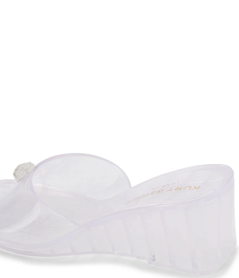 Kurt Geiger London Maddison Jelly Logo Ornament Wedge Slide Sandals