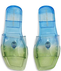 Kurt Geiger London Maddison Jelly Ombre Logo Ornament Slide Sandals