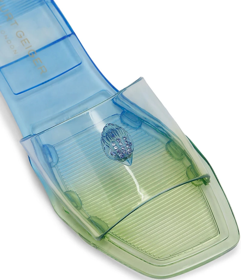 Kurt Geiger London Maddison Jelly Ombre Logo Ornament Slide Sandals