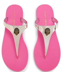 Kurt Geiger London Maddison Metallic T-Bar Jelly Logo Ornament Sandals