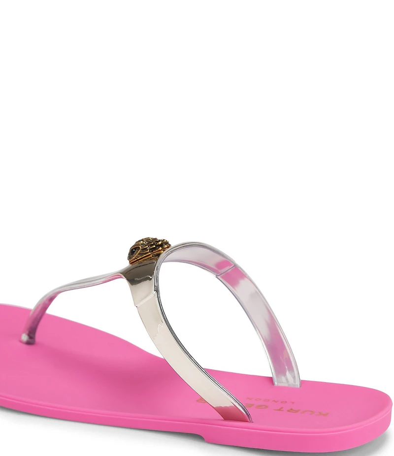 Kurt Geiger London Maddison Metallic T-Bar Jelly Logo Ornament Sandals