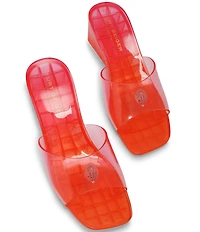 Kurt Geiger London Maddison Ombre Jelly Logo Ornament Wedge Slide Sandals