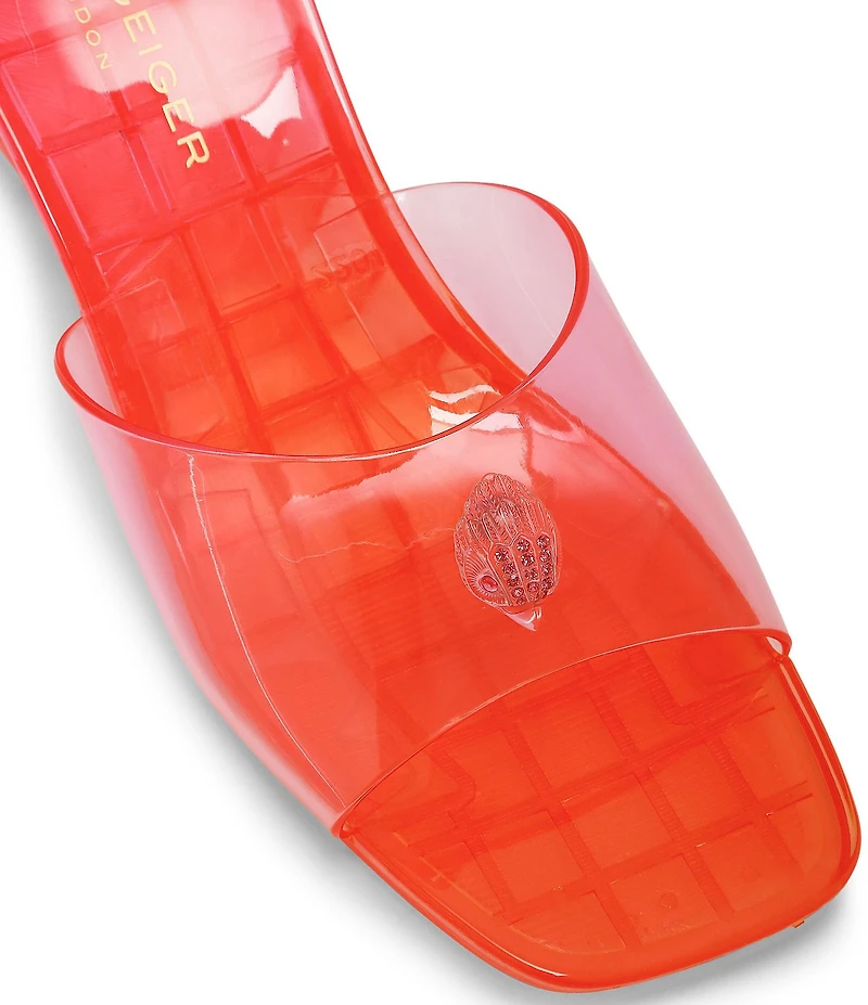 Kurt Geiger London Maddison Ombre Jelly Logo Ornament Wedge Slide Sandals