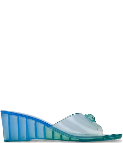 Kurt Geiger London Maddison Ombre Jelly Logo Ornament Wedge Slide Sandals