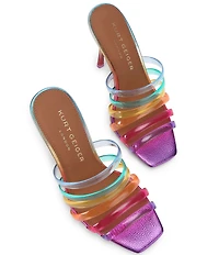Kurt Geiger London Maddison Rainbow Strappy Dress Slide Sandals