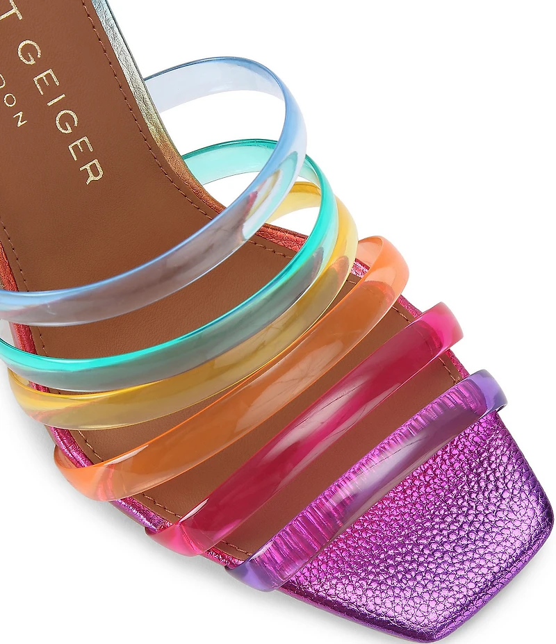 Kurt Geiger London Maddison Rainbow Strappy Dress Slide Sandals