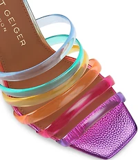 Kurt Geiger London Maddison Rainbow Strappy Dress Slide Sandals