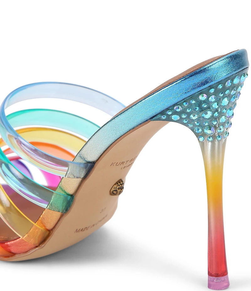 Kurt Geiger London Maddison Rainbow Strappy Dress Slide Sandals