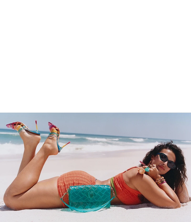 Kurt Geiger London Maddison Rainbow Strappy Dress Slide Sandals