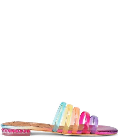 Kurt Geiger London Maddison Rainbow Strappy Jewel Heel Slide Sandals