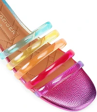 Kurt Geiger London Maddison Rainbow Strappy Jewel Heel Slide Sandals