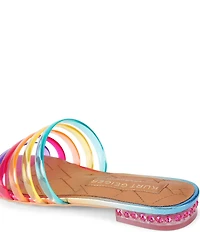 Kurt Geiger London Maddison Rainbow Strappy Jewel Heel Slide Sandals
