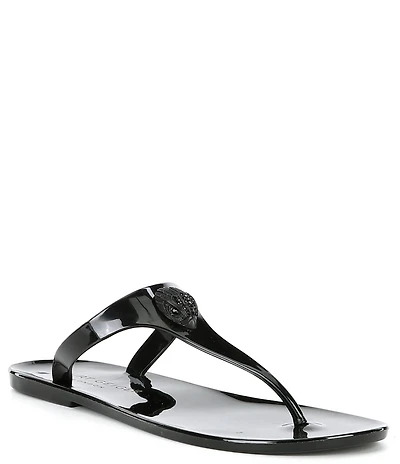 Kurt Geiger London Maddison Patent Drenched Logo Ornament T-Bar Sandals