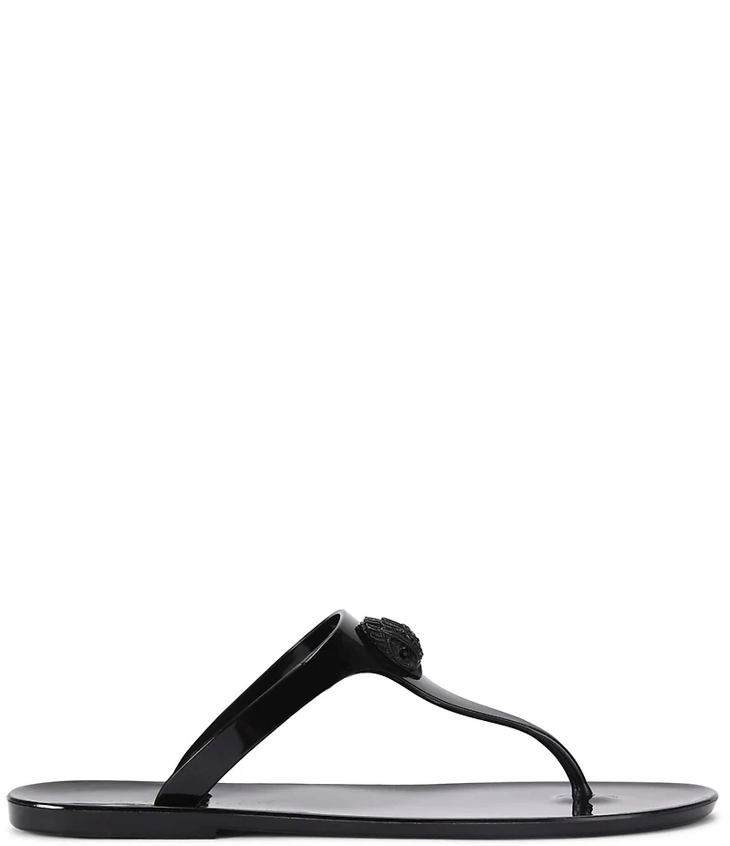 Kurt Geiger London Maddison Patent Drenched Logo Ornament T-Bar Sandals