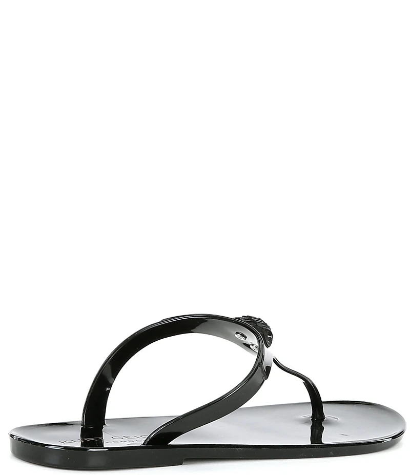 Kurt Geiger London Maddison Patent Drenched Logo Ornament T-Bar Sandals