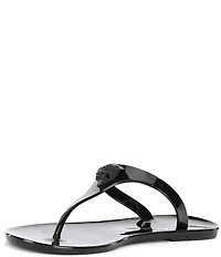 Kurt Geiger London Maddison Patent Drenched Logo Ornament T-Bar Sandals