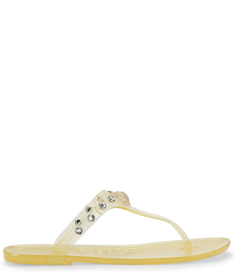Kurt Geiger London Maddison T-Bar Glitter Jelly Logo Ornament Sandals