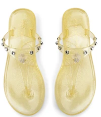 Kurt Geiger London Maddison T-Bar Glitter Jelly Logo Ornament Sandals