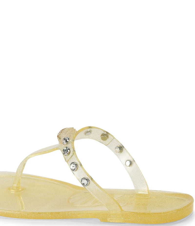 Kurt Geiger London Maddison T-Bar Glitter Jelly Logo Ornament Sandals
