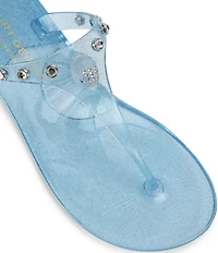Kurt Geiger London Maddison T-Bar Glitter Jelly Logo Ornament Sandals