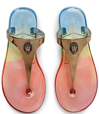 Kurt Geiger London Maddison T-Bar Jelly Logo Ornament Sandals