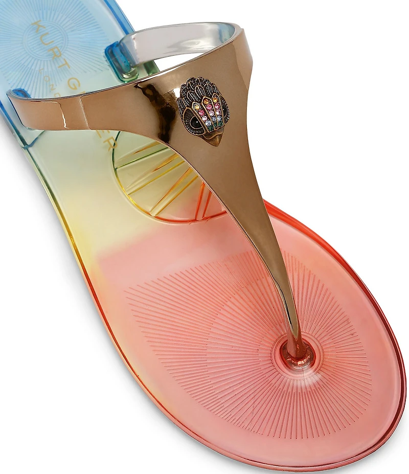 Kurt Geiger London Maddison T-Bar Jelly Logo Ornament Sandals