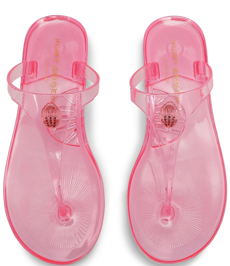 Kurt Geiger London Maddison T-Bar Jelly Logo Ornament Sandals