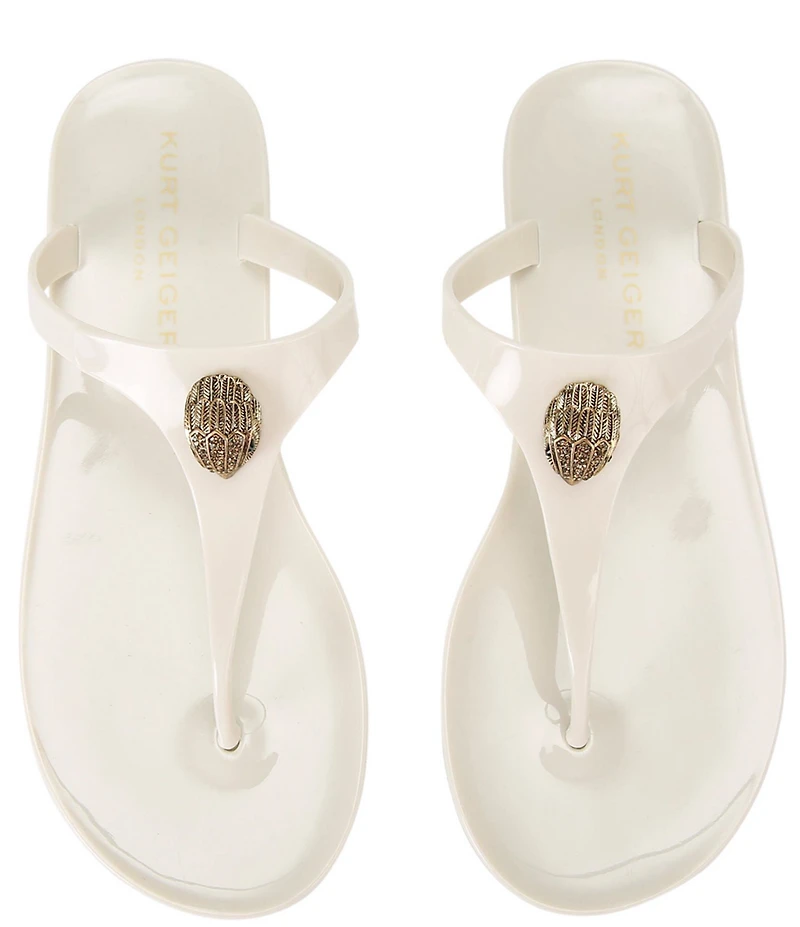 Kurt Geiger London Maddison Patent Logo Ornament T-Bar Sandals