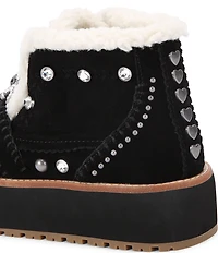 Kurt Geiger London Mansion Cozy Studded Suede Bit Buckle Platform Boots