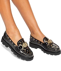 Kurt Geiger London Mansion Patent Leather Studded Bit Buckle Loafers