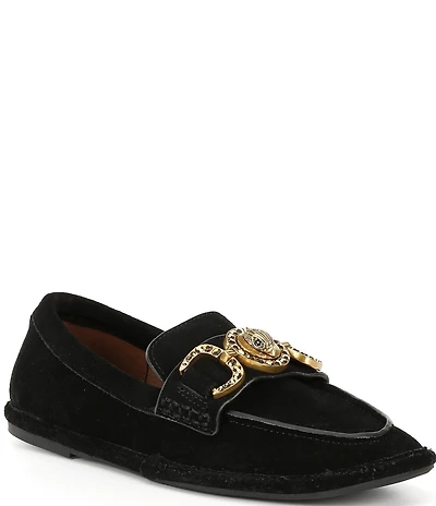 Kurt Geiger London Mansion Suede Soft Bit Buckle Loafers