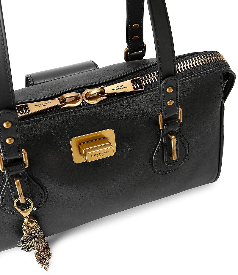 Kurt Geiger London Marylebone Leather Turn Lock Shoulder Bag