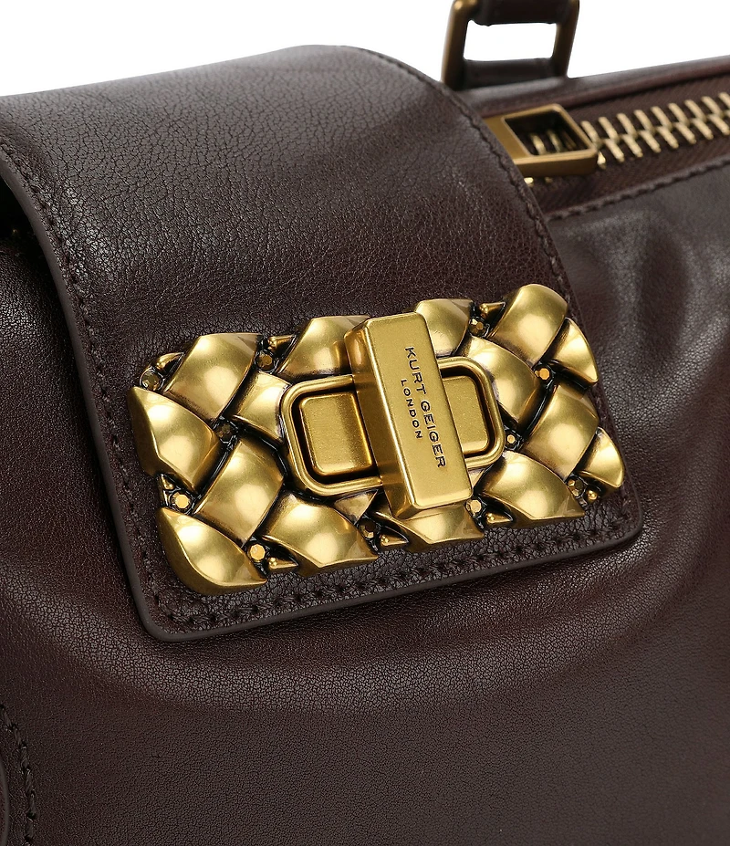 Kurt Geiger London Marylebone Leather Turn Lock Shoulder Bag