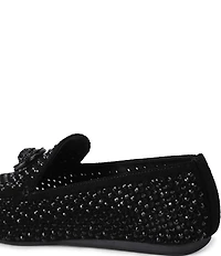Kurt Geiger London Mayfair Suede Crystal Embellished Eagle Logo Ornament Loafers