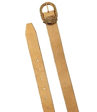 Kurt Geiger London Mayfair Suede Dotted Rhinestone Buckle Belt
